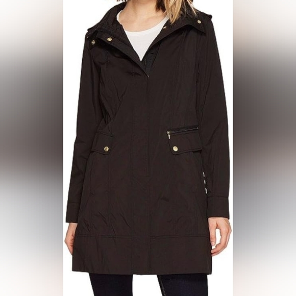 XS/TP Cole Haan Women's Packable Rain Jacket with Hood and Bow XS/TP - Picture 1 of 13